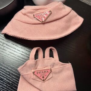 Pink Doll Overalls & Hat